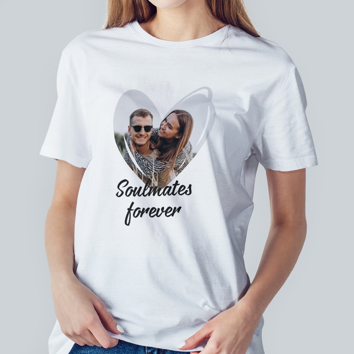 T-shirt met een foto en tekst naar keuze - Love