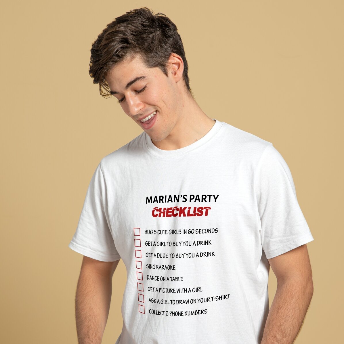 Customised T-shirt with text - Checklist