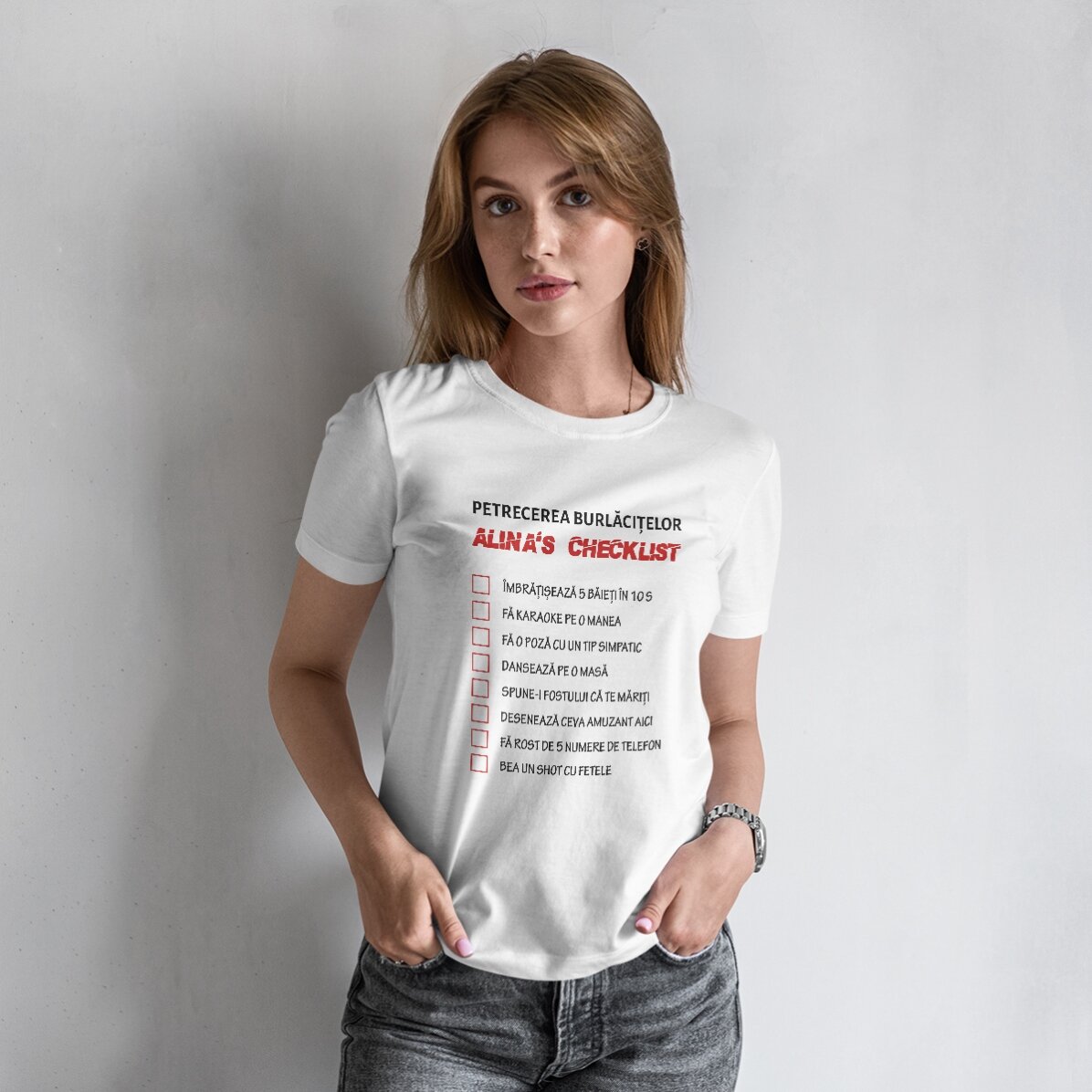 Customised T-shirt with text - Checklist