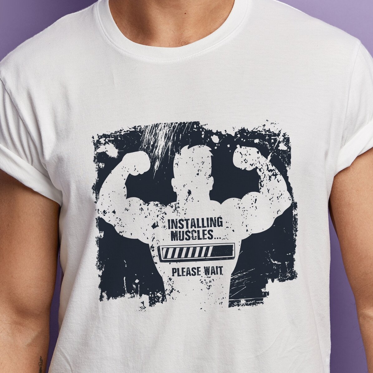 T-shirt met eigen tekst - Installing muscles