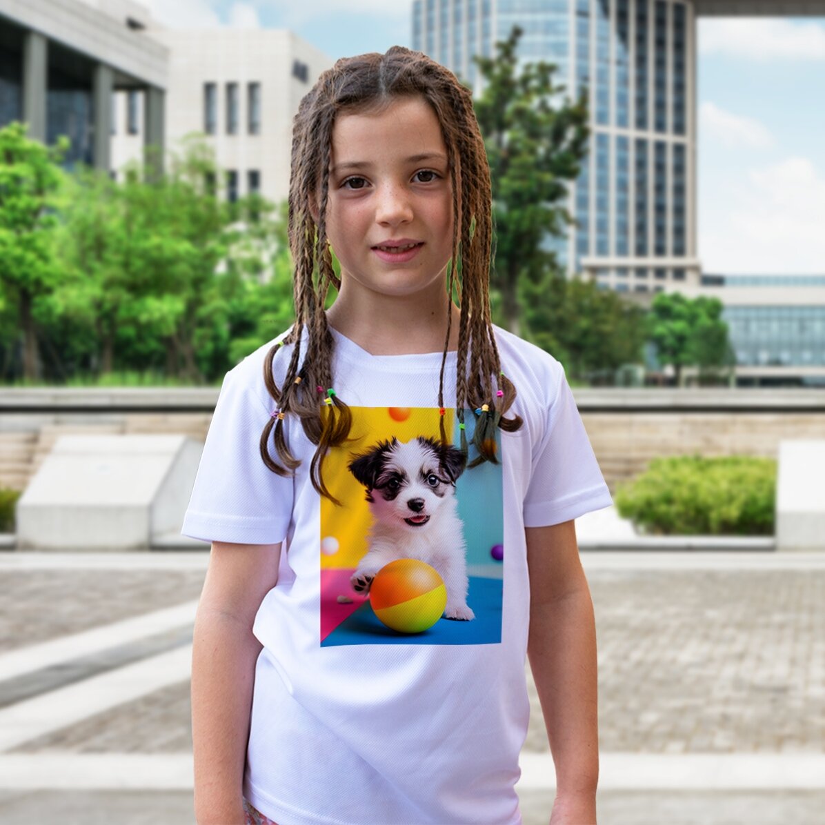 Sportshirt voor kinderen, gepersonaliseerd met een portretfoto