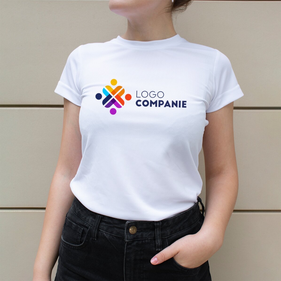 Customised sports T-shirt with landscape logo