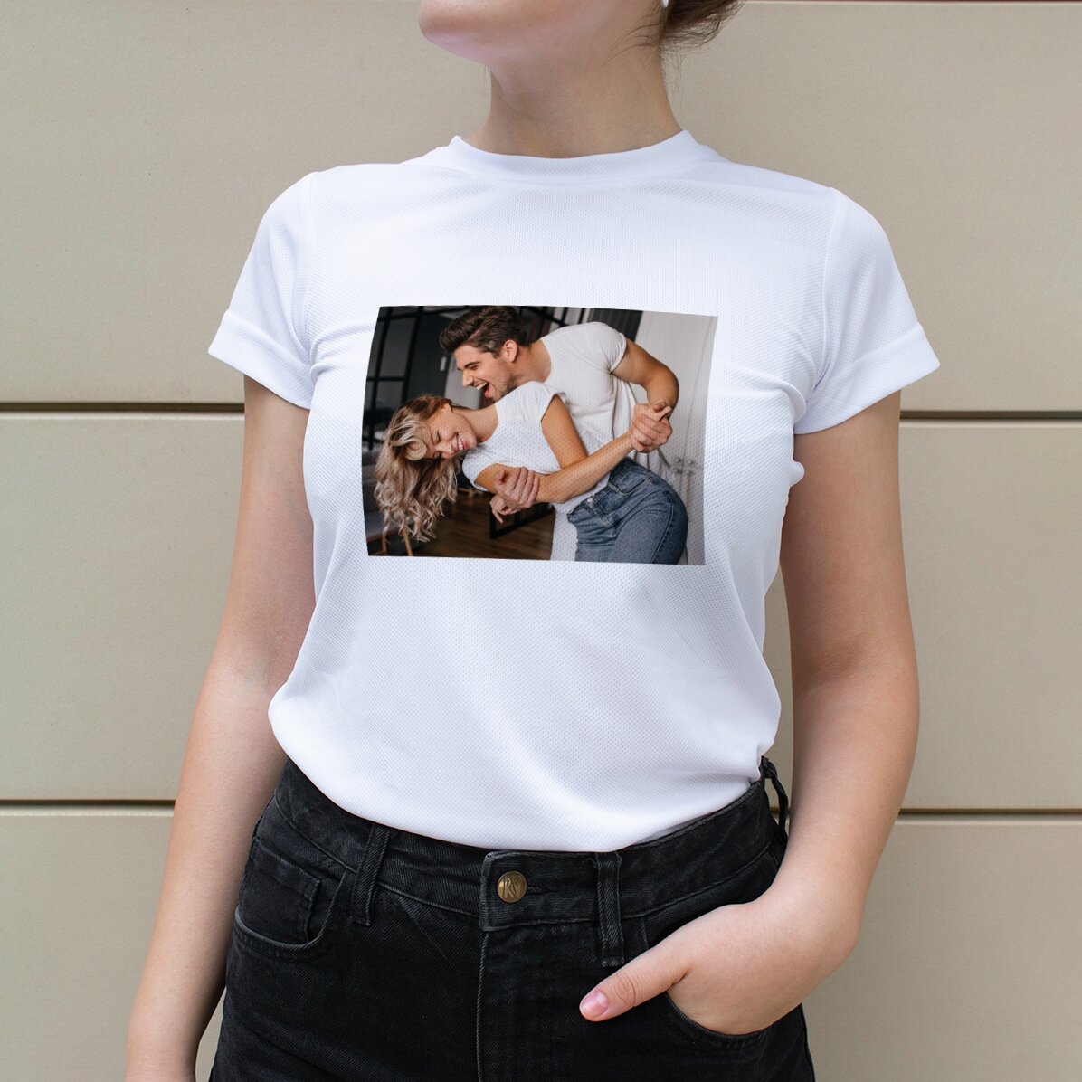 Gepersonaliseerd sportshirt met landschapsfoto