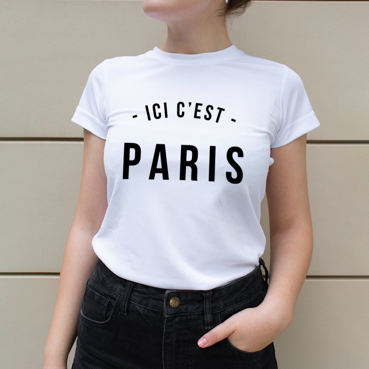 Personalised sports T-shirt with message on the front