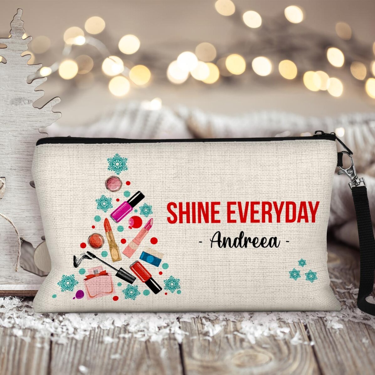 Personalised make-up kit with text for Christmas