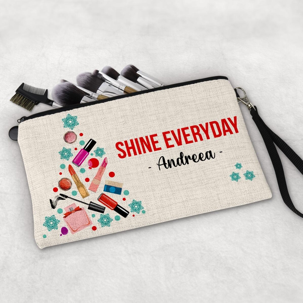 Personalised make-up kit with text for Christmas