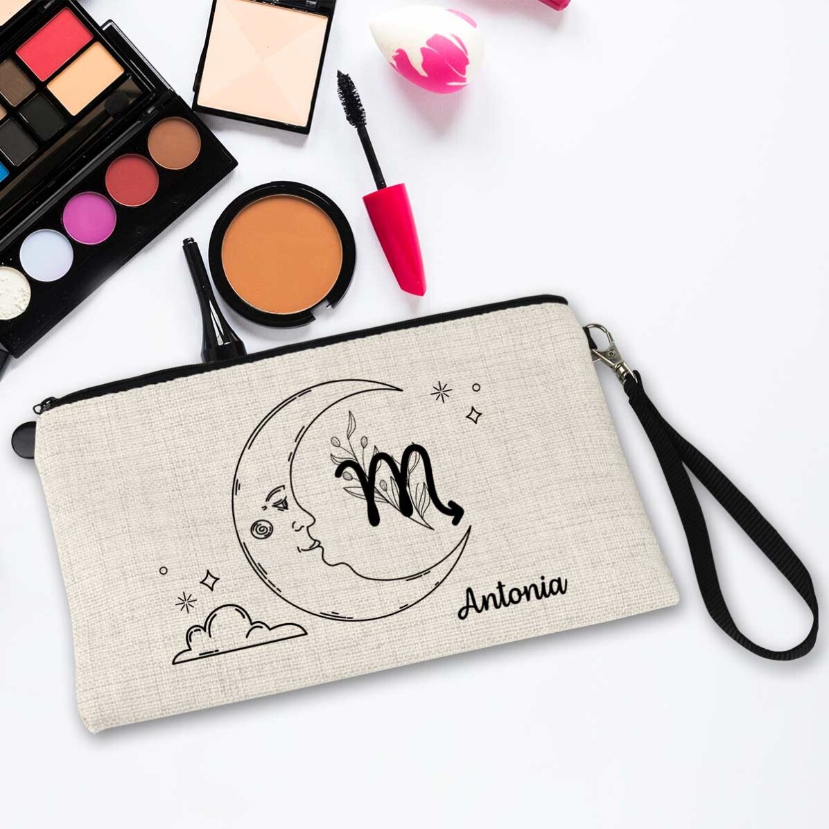 Personalised make-up kit with text - Scorpio zodiac sign