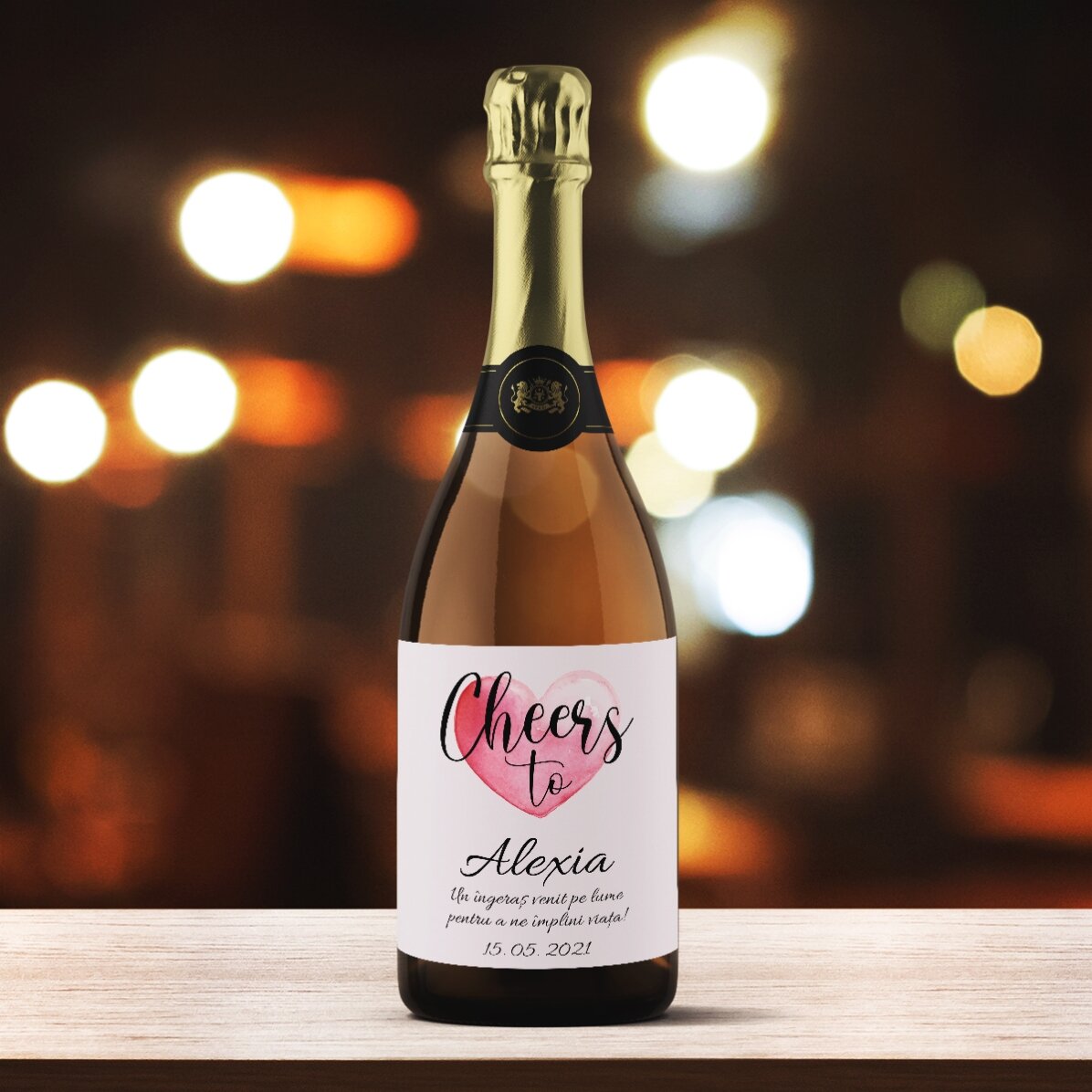 Mousserende wijn met gepersonaliseerde tekst - Proost op...
