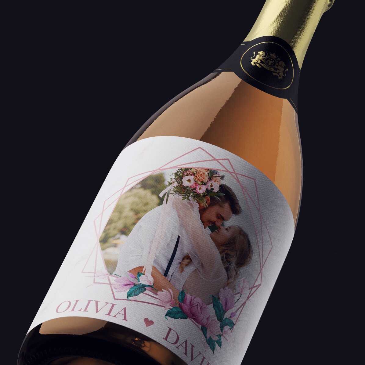 Personalised sparkling wine with a photo and text - Moments for two