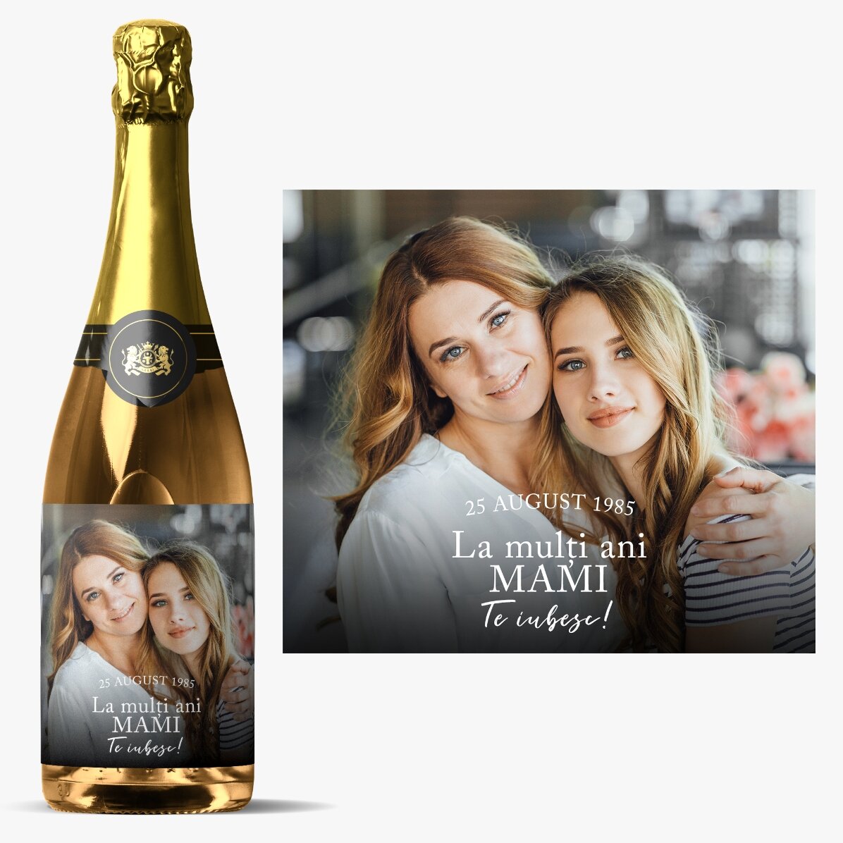 Mooie mousserende wijn met foto en tekst - Kostbare momenten