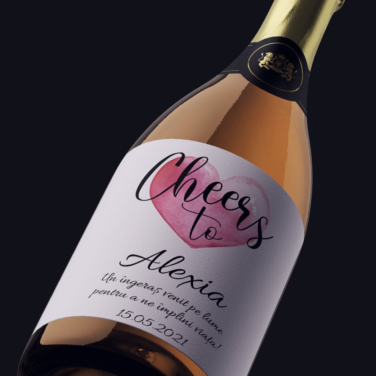 Mousserende wijn met gepersonaliseerde tekst - Proost op...